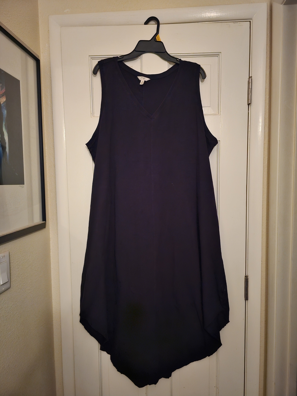 Sleeveless V-Neck Black Terra&Sky Tunic Dress, Nightie Or Pool Cover 3X Fun Hem